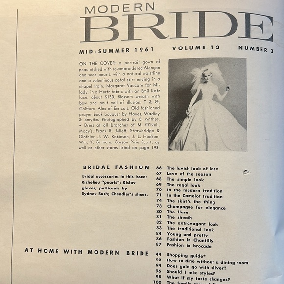 June/July 1961 Modern Bride Vintage Magazine - Picture 3 of 13